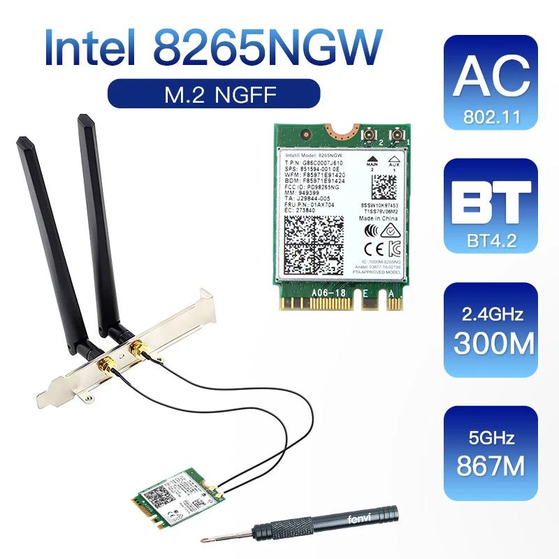   2.4G 5Ghz  8265NGW  ī   4.2 NGFF M.2 802.11ac MU-MIMO, ũž Ʈ PC, 300 + 867Mbps